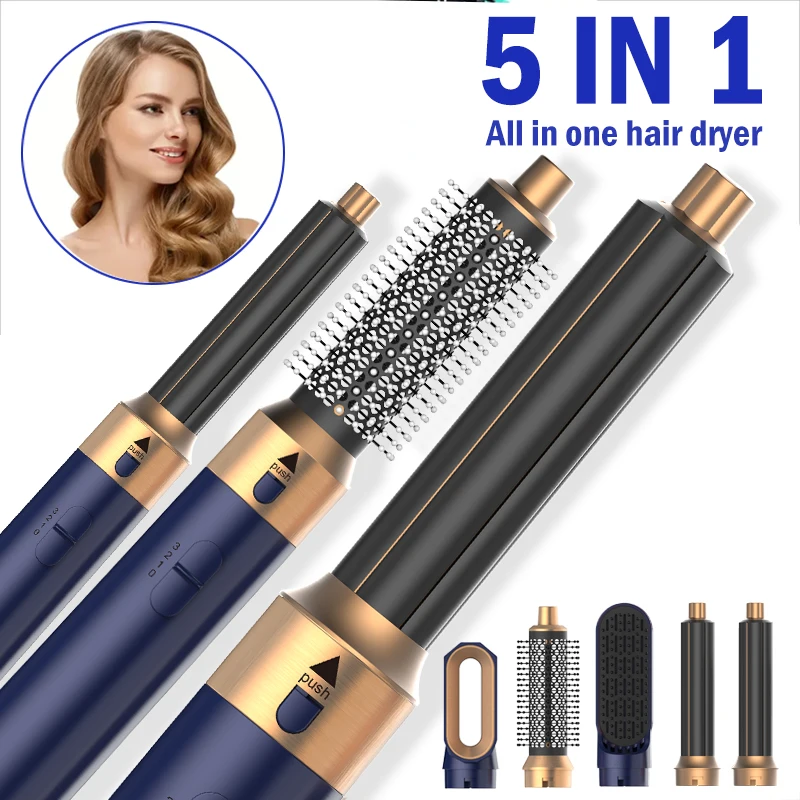 5 in 1 Hair Dryer Hot Comb Set Professional Curling Iron Hair Straightener Styling Tool For Dyson Airwrap Hair Dryer Household