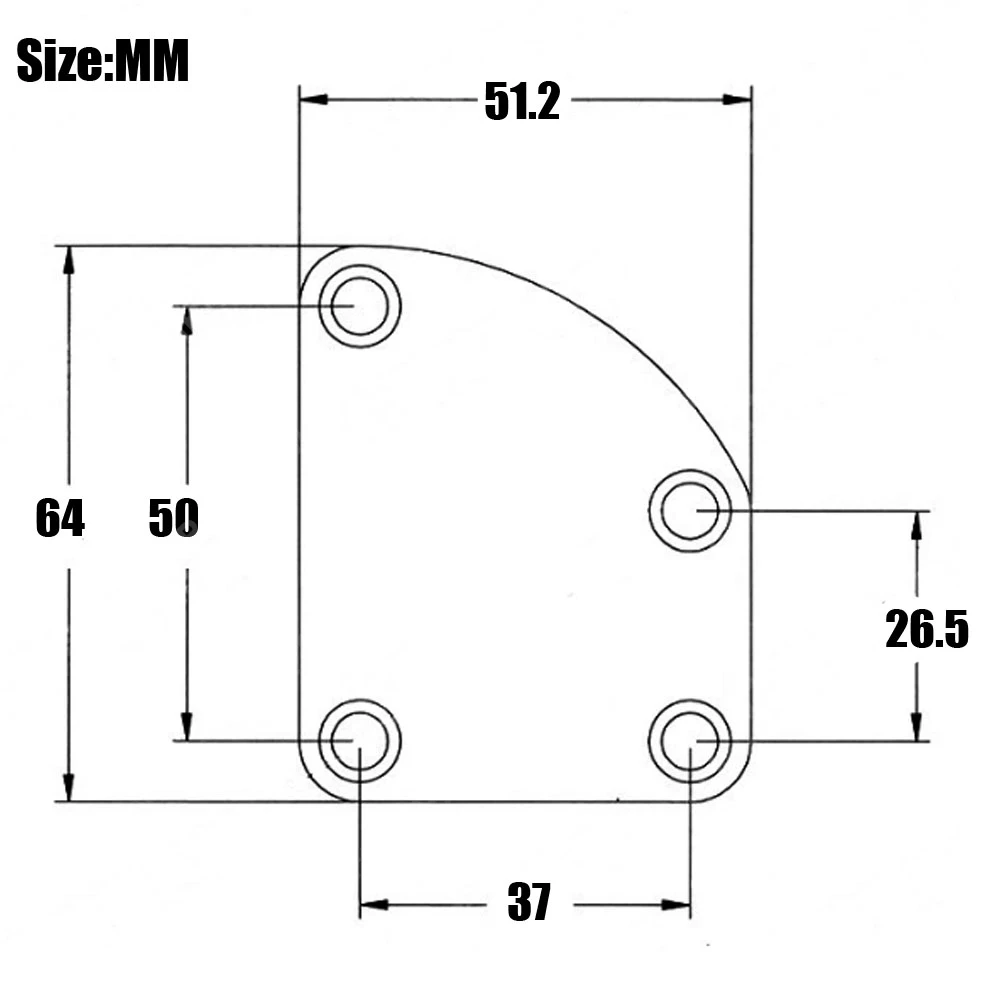 

Electric Guitar Neck Plate with 4 Mounting Screws Curved Cutaway Semi Round Chrome Finish 4-bolt Neck Plate for Electric Guitar