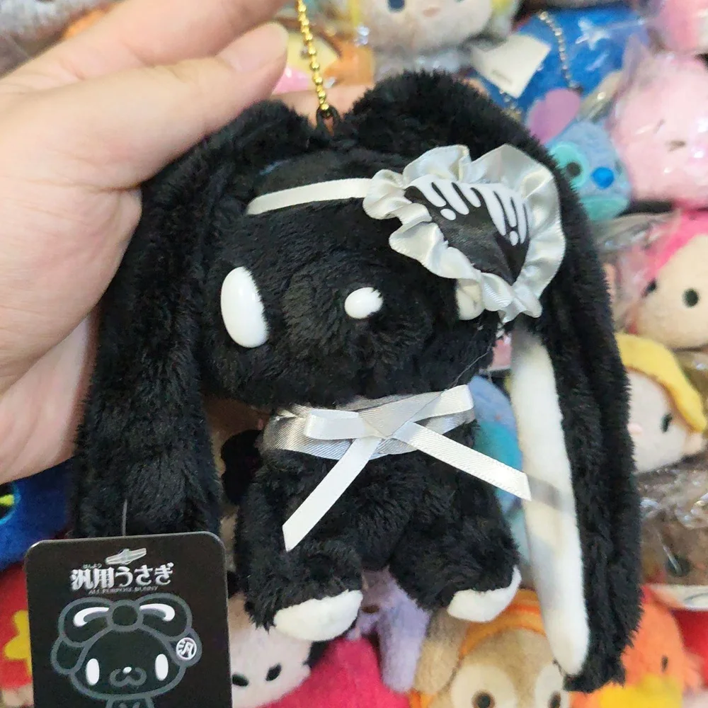 Kawaii Goth Pink Bunny Gloomys Bären-Augenmaske Plüschtier Schlüsselanhänger Allzweck-Hasen-Augenklappe Stofftier Plüsch-Rucksackanhänger