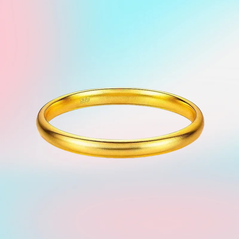 

new 9999 real gold 24K yellow gold Plain Ring Bracelet Seamless Retro Plain Face 7mm Heritage Bracelet