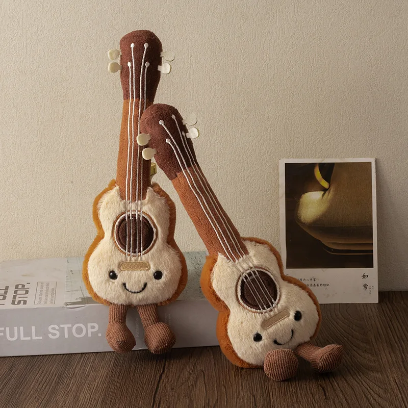 25 cm Kreative Lebensechte Gitarre Plüsch Spielzeug Zu Hause Dekoration Baby Beschwichtigen Puppe Nette Kissen Kissen Geburtstag Geschenk Für Kinder