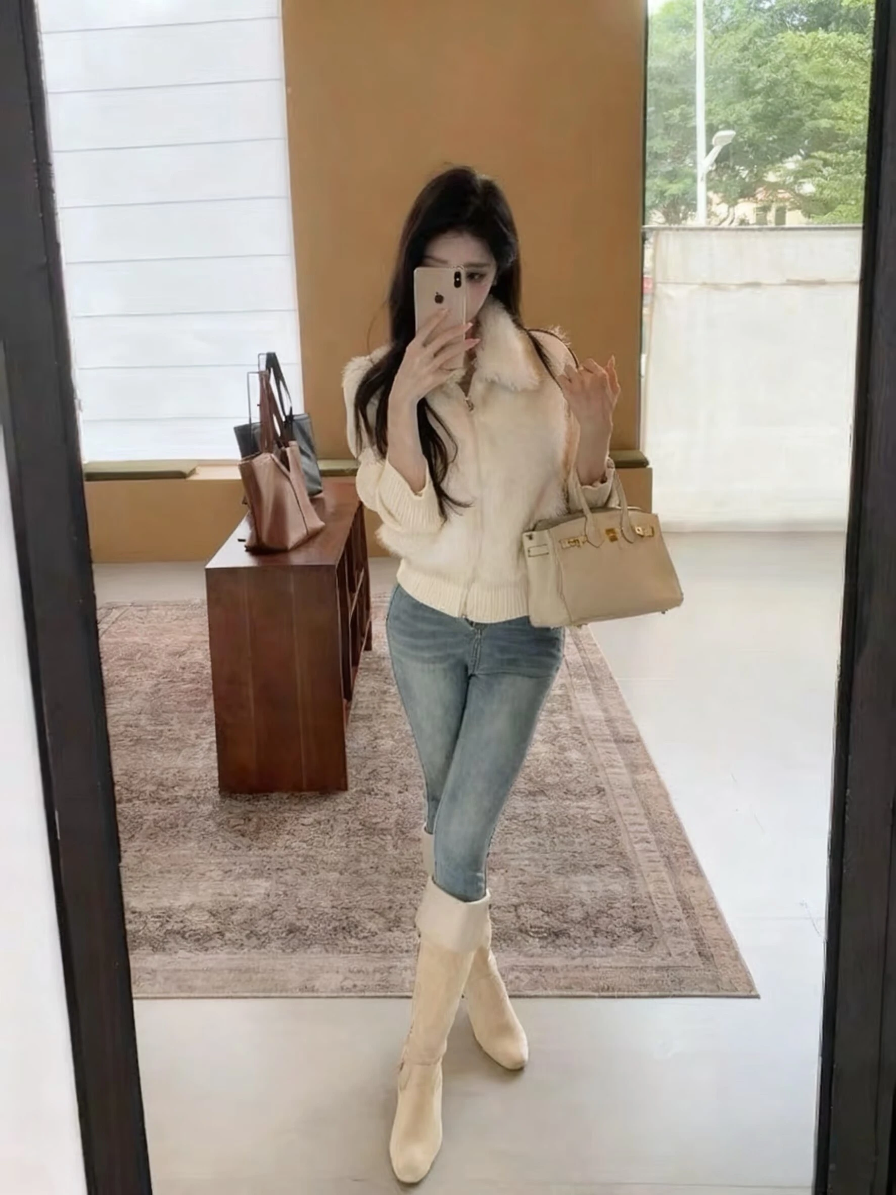 

Slim Fit High Waist Cotton Stretch Denim Pants Korean Sle Faux White Waed Tummy Control Butt Lifting Nine Points Pencil J...