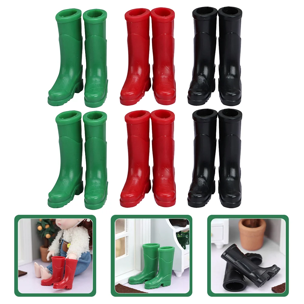 

Simulated Boots Miniature Shoes Rain Tiny House for Models Accessories Girls