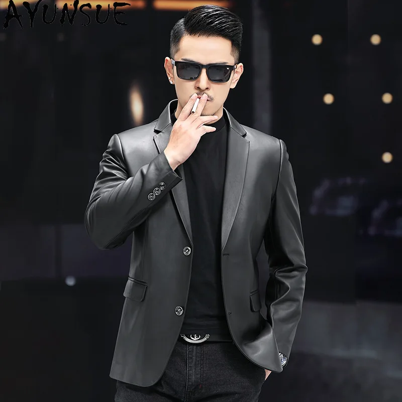 

AYUNSUE куртка из натуральной овчины, мужской деловой повседневный костюм, пальто, новинка, пальто, весенне-осенняя мужская одежда Jaqueta De Couro