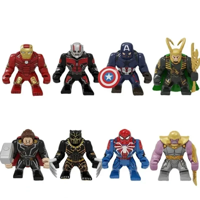 Action Figure Mini Building Block Figurine, Marvel Superhero, Iron Man, Conqueror, Hulk Puzzle Toy, regalo di compleanno per bambini