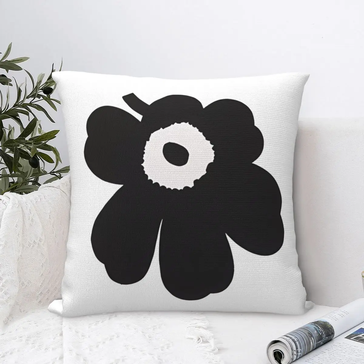 Customizable Nordic Flower Pattern Pillowcase, Cushion, Car, Zipper, Decorative Pillowcases, 06