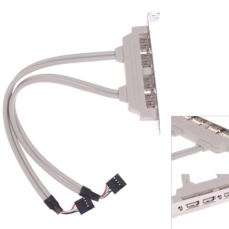 محول أحدث 4 منافذ USB 2.0 إلى 9 دبوس اللوحة الرئيسية رأس قوس تمديد كابل للكمبيوتر اللوحة الخلفية قوس 9Pin