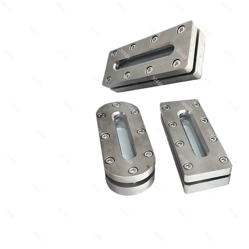 304 Stainless Steel Hexagonal Strip Sight Glass Rectangular Clamp-On Observation Window Liquid Level Gauge Frame 200