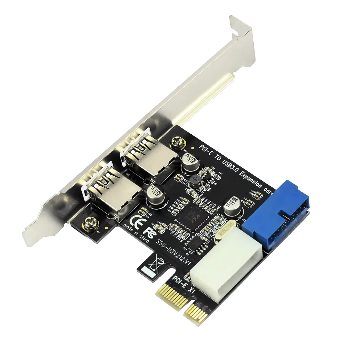 USB3 PCI Express محول PCI E إلى USB 3.0 20pin محول تحكم PCIe x1 USB 3 0 2 منافذ محول USB3.0 PCI-e بطاقة التوسعة