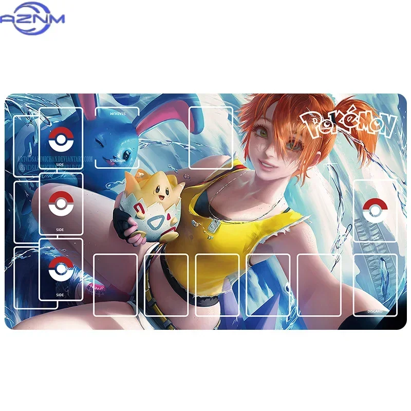 PTCG Gengar Trainer Marnie Single Player Board Game Card Battle Mat Anime Themed Table Mat for Card Gifts And Toys