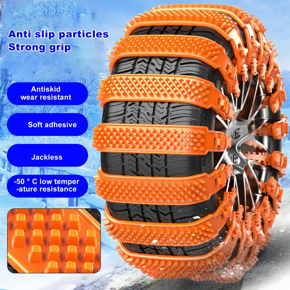 Easy Installation Tire Chain Car Tire Chain Set Heavy Duty Snow Chains For Suvs Trucks Off-road Vehicles Set Of 8 For Emergency