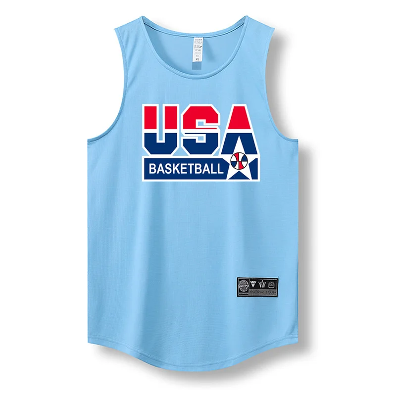 2025 Basketball Loose Men Running Vest Outdoor Street Gym Sleeveless Letter Print Shirt Quick Dry Fitness Bodybuilding Tank Tops image 2