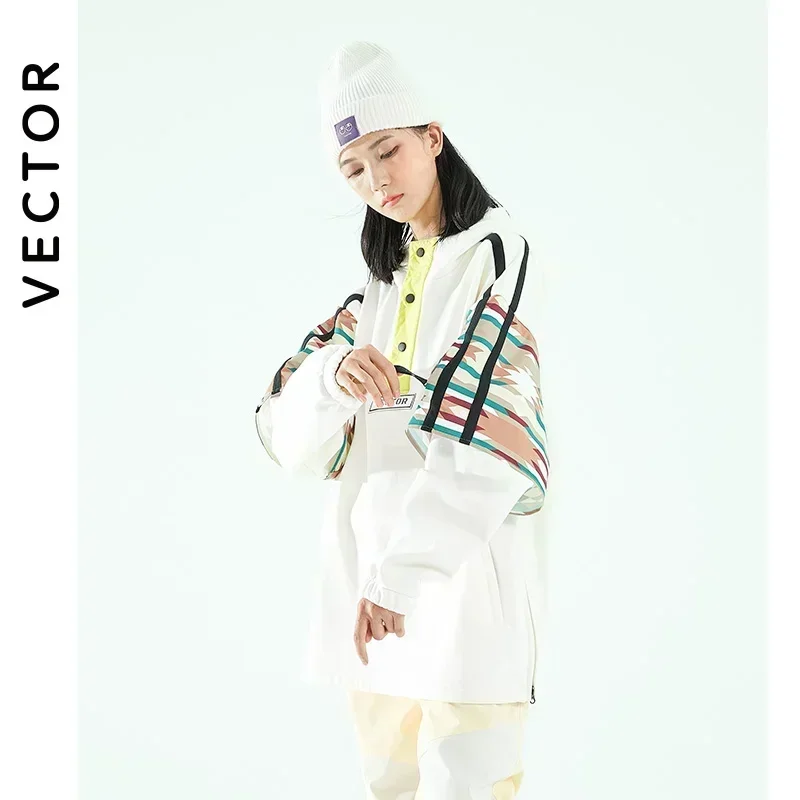 VECTOR-Sweat à Capuche de Ski pour Femme, Survêtement de dehors Japonais, Pull Décontracté, 100% Coton, Smile, Hiver