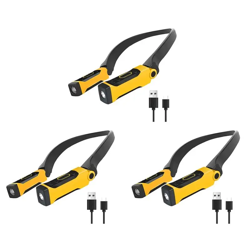 Delicate Texture-3X Rechargeable USB Reading Lamp Neck Book Light, 2 Brightness Levels, Bendable Arms For Reading, Camping, Repa