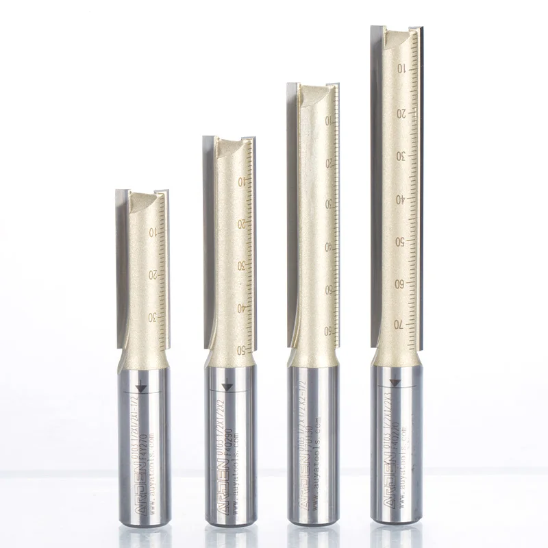 Arden Extended Blade 2 Flute Straight Router Bit 1/4 1/2 Inch Shank Arden Milling Cutter Carbide Slotted Cutting Trimming Wood