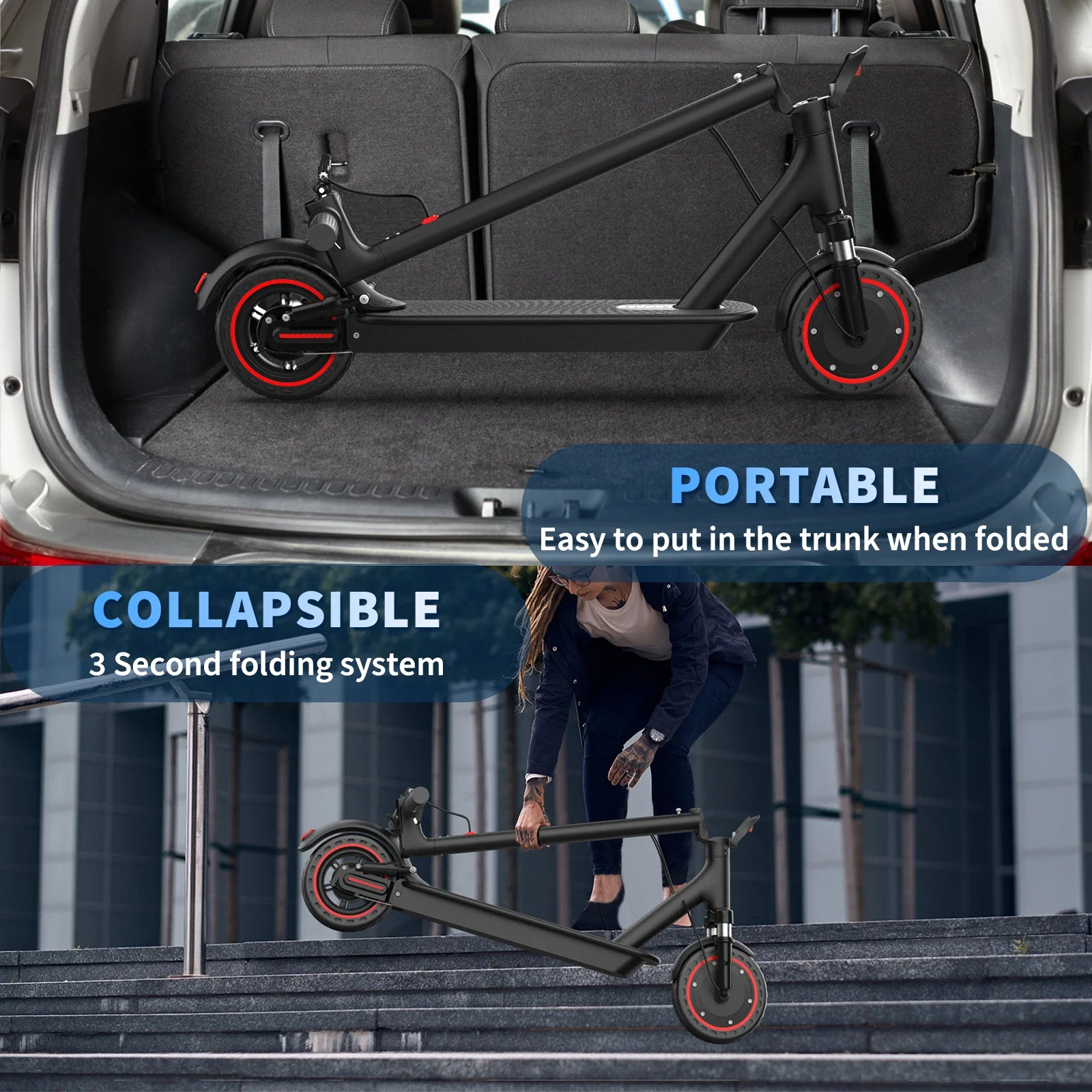 AOVOPRO AP07 سكوتر كهربائي 10.5Ah 19mph APP سكوتر التحكم الذكي 8.5 بوصة الإطارات للطي E-سكوتر 16 ميل ماكس المدى للكبار #5