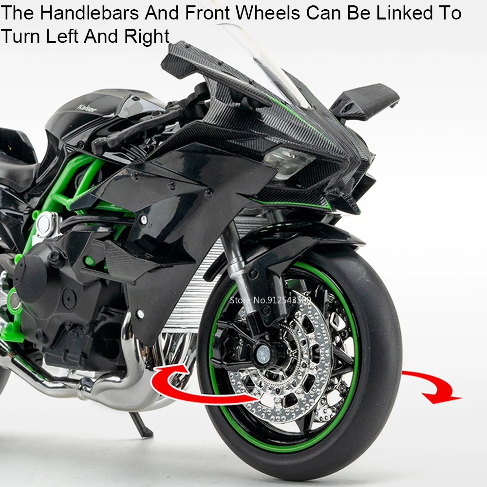 1:12 Kawasaki H2R ZX-10R Motorfiets Speelgoed Model Licht Geluid Schokabsorptie Miniatuur Racing Motor Modellen Collectie Geschenken