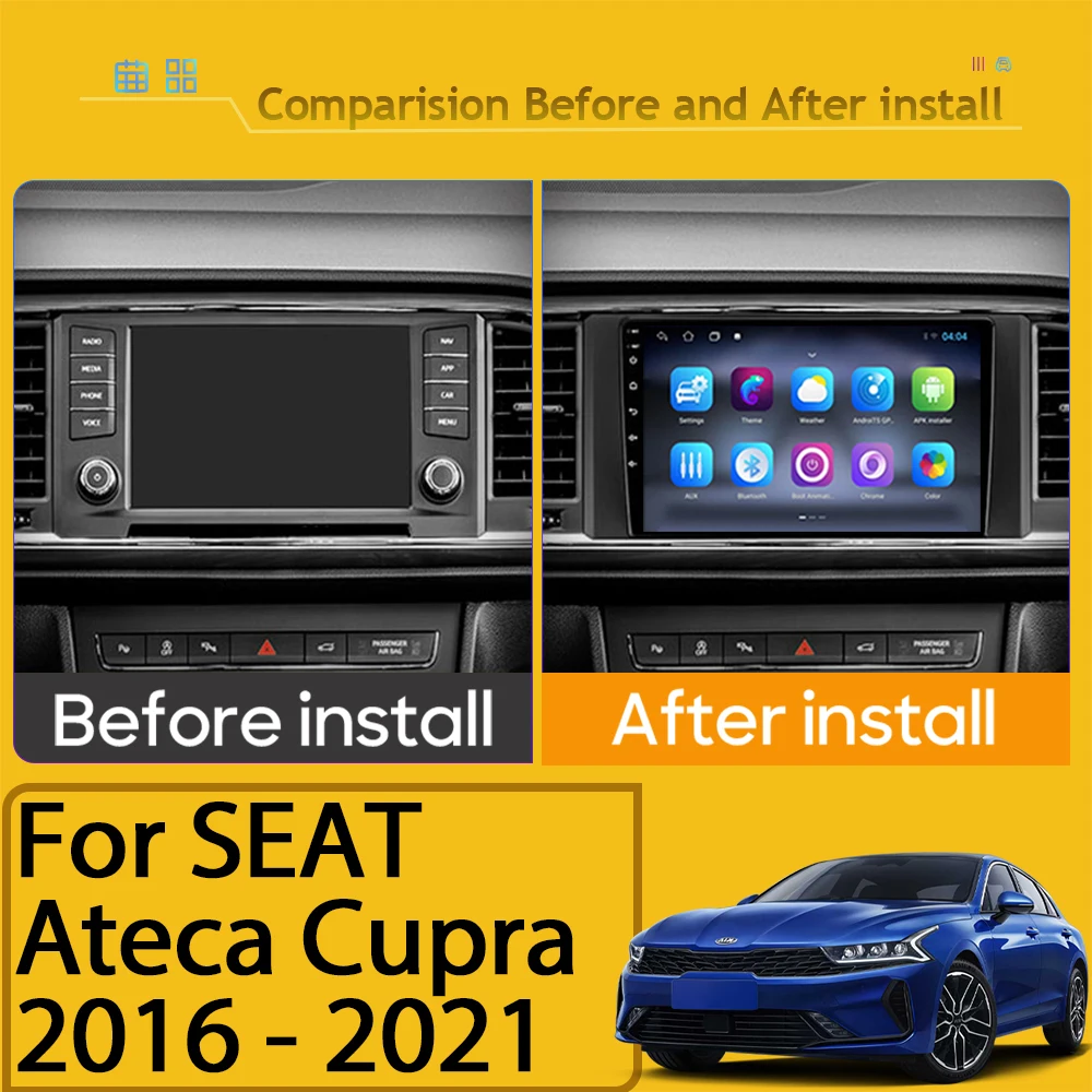 Android For SEAT Ateca Cupra 2016 - 2021  Auto Radio No 2din Player Touchscreen Head Unit 7862 Navigation Bluetooth Monitor GPS