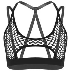 Erkek yelek mahsul Tops Hollow Out Fishnet kaşkorse üstleri Halter boyun elastik spagetti omuz sapanlar crisback geri kesme tankları