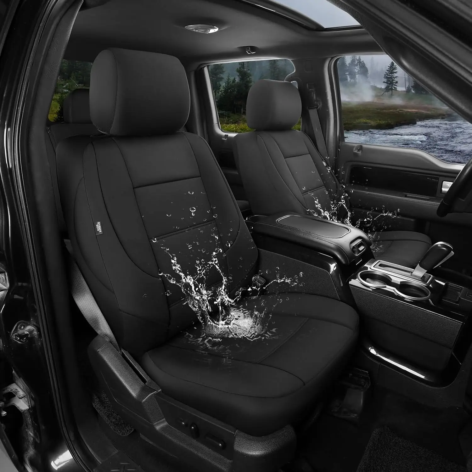 يغطي مقاعد السيارة مخصص صالح فورد F150 F250 F350 F450 سوبر طاقم/طاقم الكابينة بيك اب الشاحنات ، مانعة للتسرب بذلة مقاعد يغطي حماة