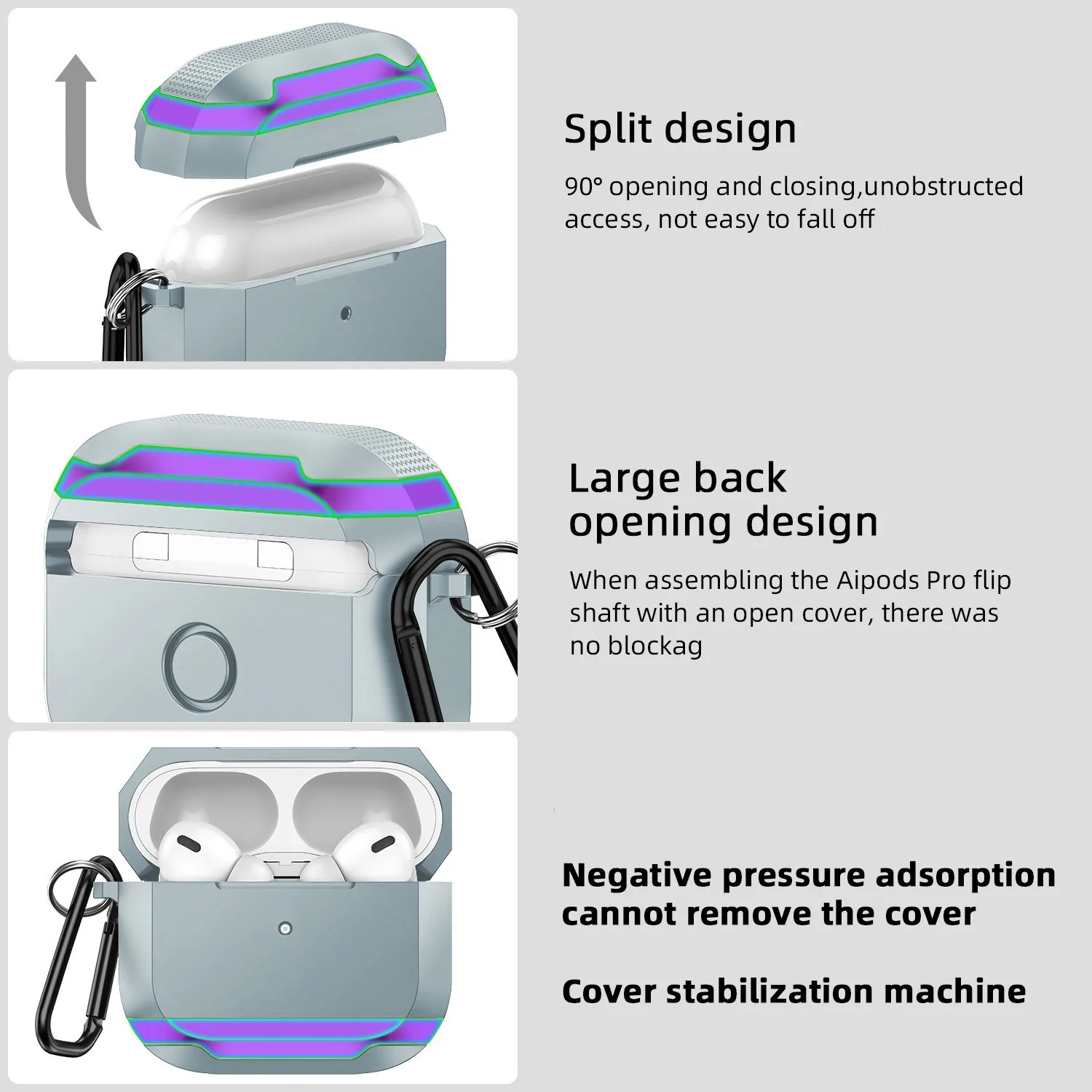 Capa para airpods pro 2 1 caso de metal anti-queda fone de ouvido capa protetora escudo para airpods pro 3/4 capa com chaveiro