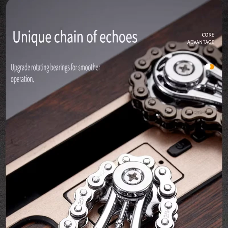 Engrenagens de liga de zinco, correntes de bicicleta DIY, artefato de descompressão giroscópio na ponta do dedo, brinquedos de mesa, artefato de pensamento para porta fácil