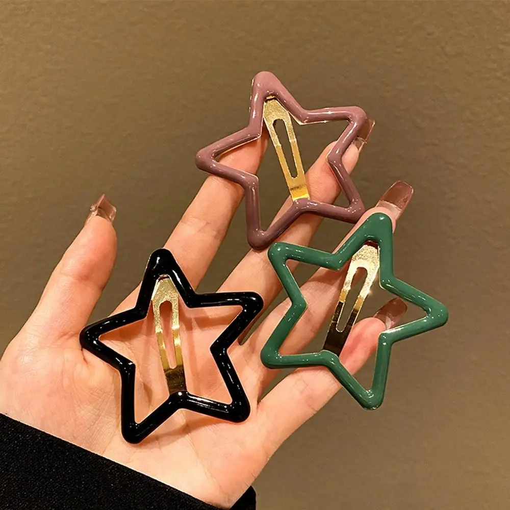 Pinzas de pelo de Estrella Pentagonal coloridas grandes para niñas, mujeres y niños, horquilla Linda dulce, Clip BB, accesorios para el cabello,