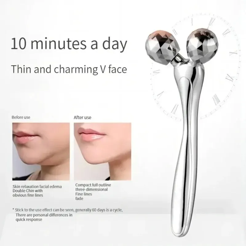 

3D Roller Massager Facial Manual Rotating Massager Y-Shape Face Lifting Wrinkle Reducing Massager Body Relaxation Massage Tool