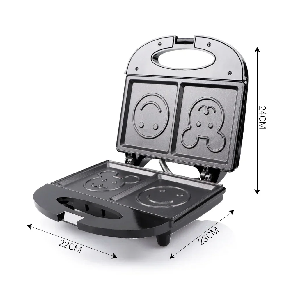 OXPHIC 750W Smlie Face Hot Sandwich Maker Breakfast Machine Grill Machine  Toasters  Waffle Makers  Toasting Machine