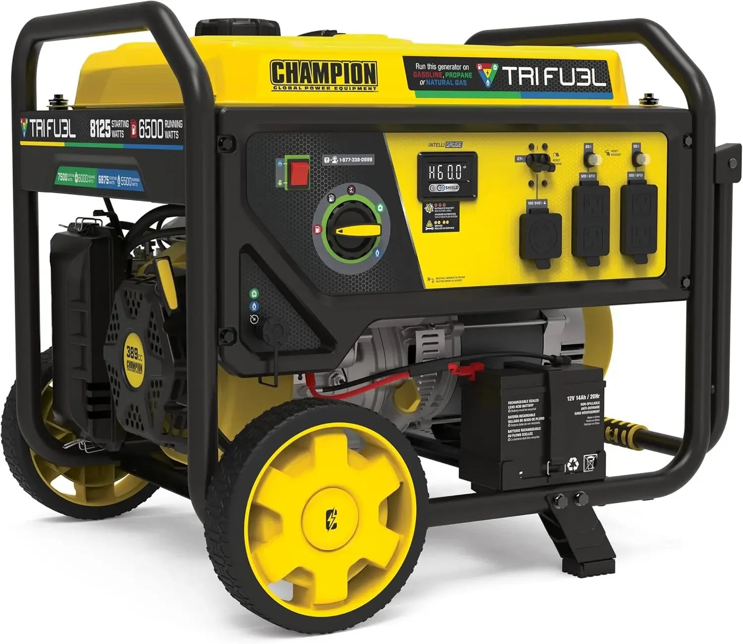 Power Equipment 8125-Watt Electric Start Tri-Fuel Portable Generator with Very suitable for outdoor household generators