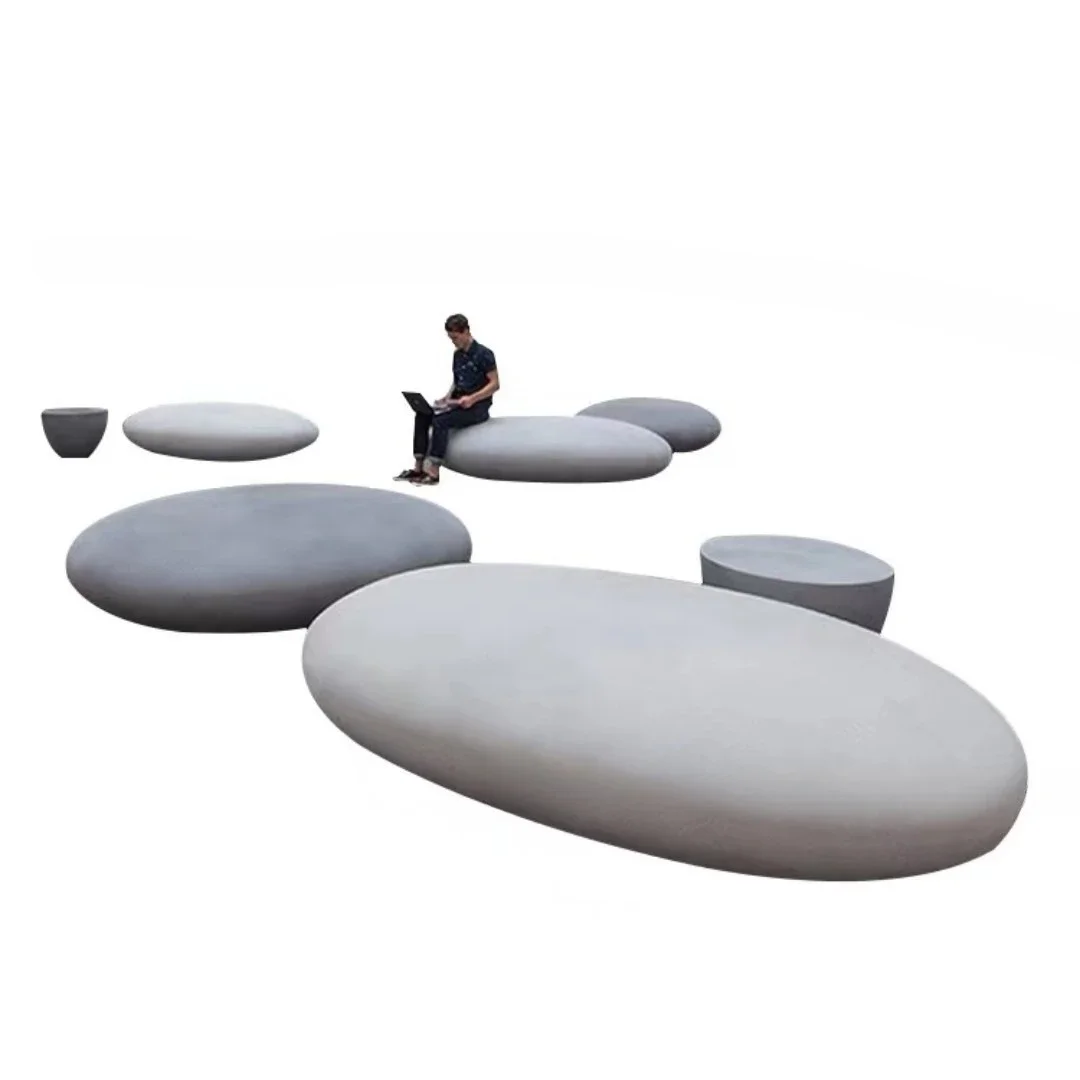

FRP, leisure, seating, shopping mall, outdoor, cobblestone, stool landscape