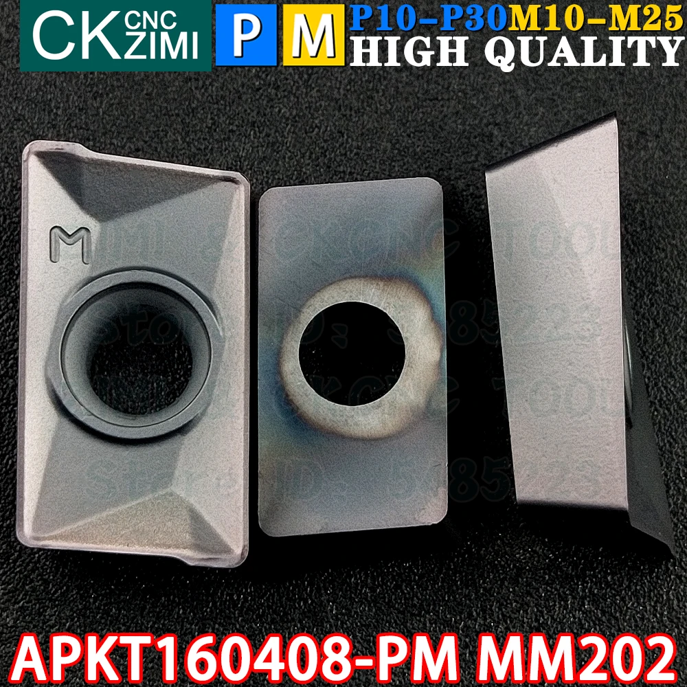 APKT160408-PM MM202 APKT 160408 PM MM202 น.คาร์ไบด์สแควร์ไหล่มิลลิ่งแทรกเครื่องมือ APKT 1604 APKT1604 PM CNC Indexable เครื่องกลึงโลหะเครื่องกลึงโลหะเครื่องมือตัด