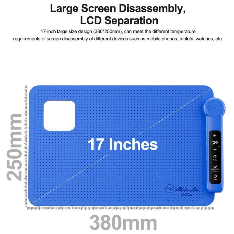ซันไชน์ LS3 PLUS 17 นิ้วแยกหน้าจอ LCD หน่วยความจําอัจฉริยะอุณหภูมิเครื่องมือซ่อมแซมหน้าจอขนาดใหญ่