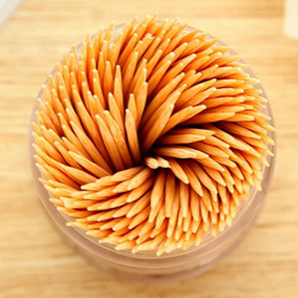 

250pcs Bamboo Box Disposable Food Picks Skewers Teeth Cleaning Toothpicks Skewers Holder For Home Party Use