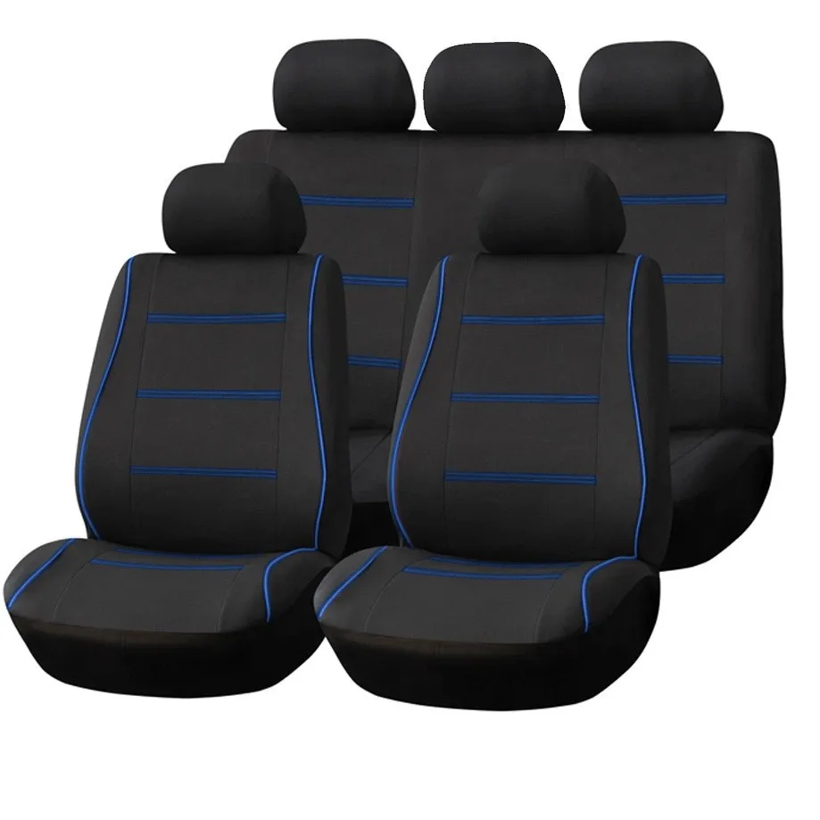 Universal 7 Colors Car New 5 Seats Cover Auto Car Seat Covers Ployester Cushion Full Set Front Rear For Sedans Seat Covers AT MT