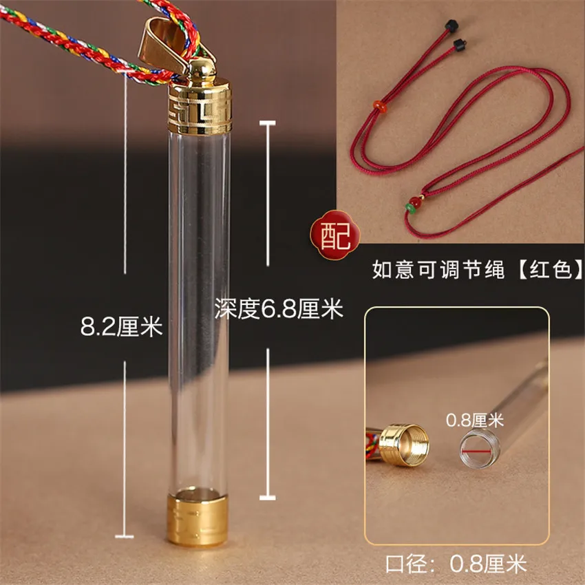 Clear Glass Vial Necklace Openable Screw Cap For Ash Sand rope chain Wishing Bottle Pendant Perfume Jars Necklace Lucky Charm