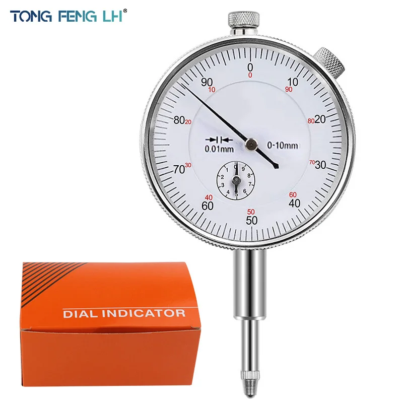 Dial Indicator Gauge 0-10mm Meter High Precision 0.01 Resolution Concentricity Test Metal Mechanical Dial Gauge Micrometer