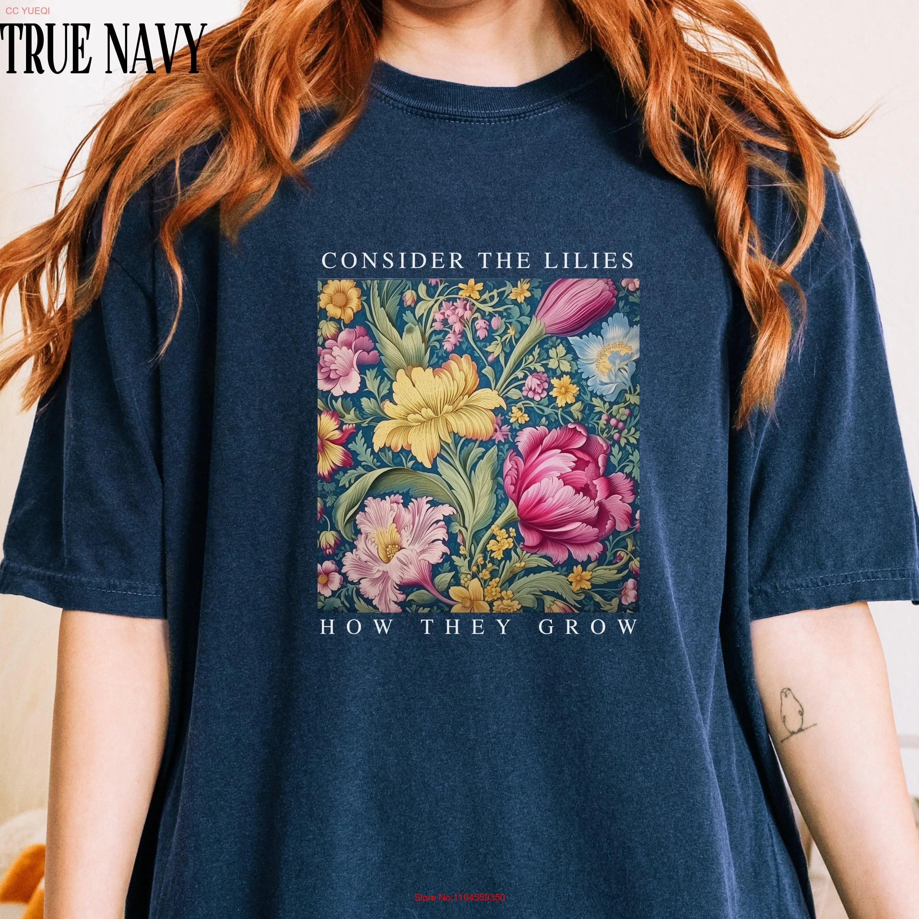 Consider the Lilies Christian Comfort Colors T Shirt for Her Crewneck Bible Verse Ideas Baptism Merch