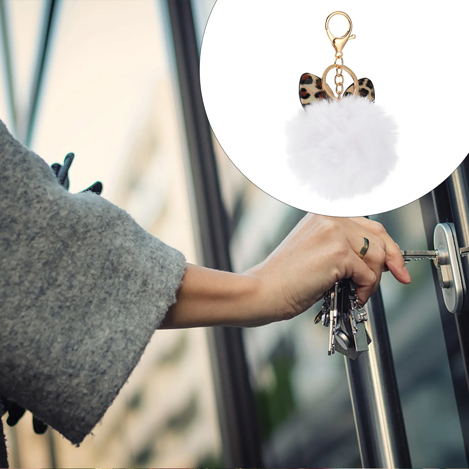 

1 шт. Уникальный мягкий брелок-шарик с леопардовым принтом, цветной аксессуар для сумки, подвеска для рюкзака, кошелька, ключей от машины