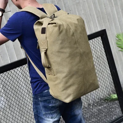 TRIPNUO-Sac à bandoulière en toile de grande capacité pour hommes, sac de sport de voyage en plein air, mode SR