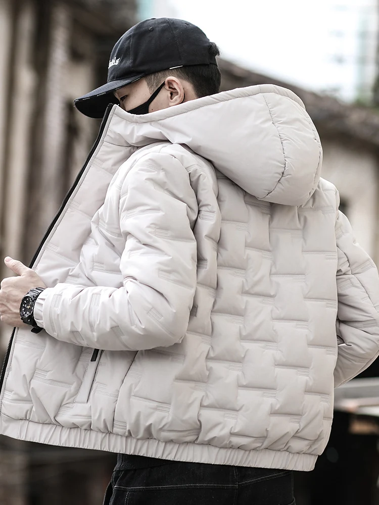 

Мужская утепленная хлопковая куртка на осень-зиму, теплая, с капюшоном, защита от холода, универсальная, молодежная, повседневная верхняя одежда