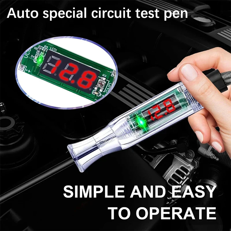 6V/12V/24V Car Circuit Tester Premium Test Light Probe Pen Light Bulb Diagnostic Tool Truck Voltage Circuit Tester Auto Repair