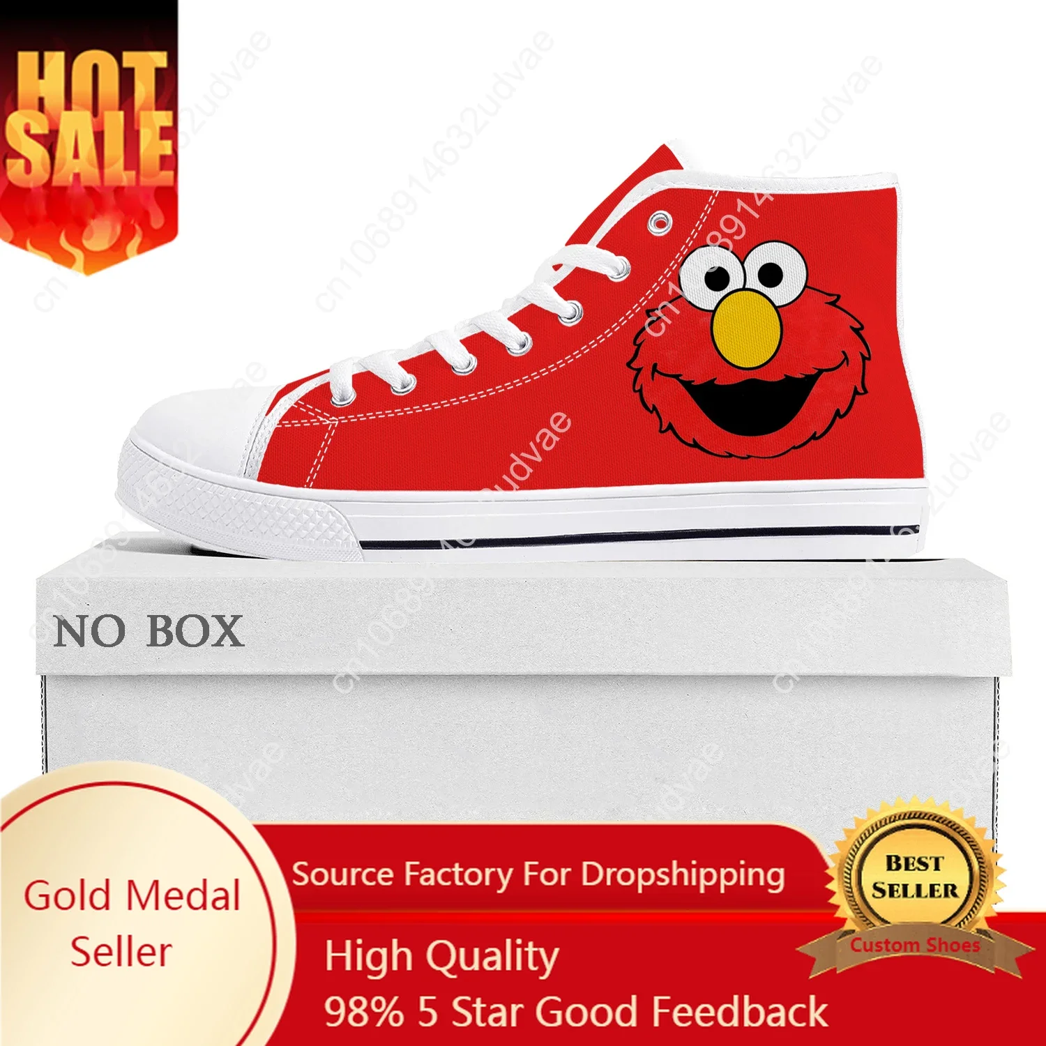 

Sesame Street Cookie Monster Elmo High Top Sneakers High Quality Mens Womens Teenager Canvas Sneaker Couple Shoes Custom Shoe