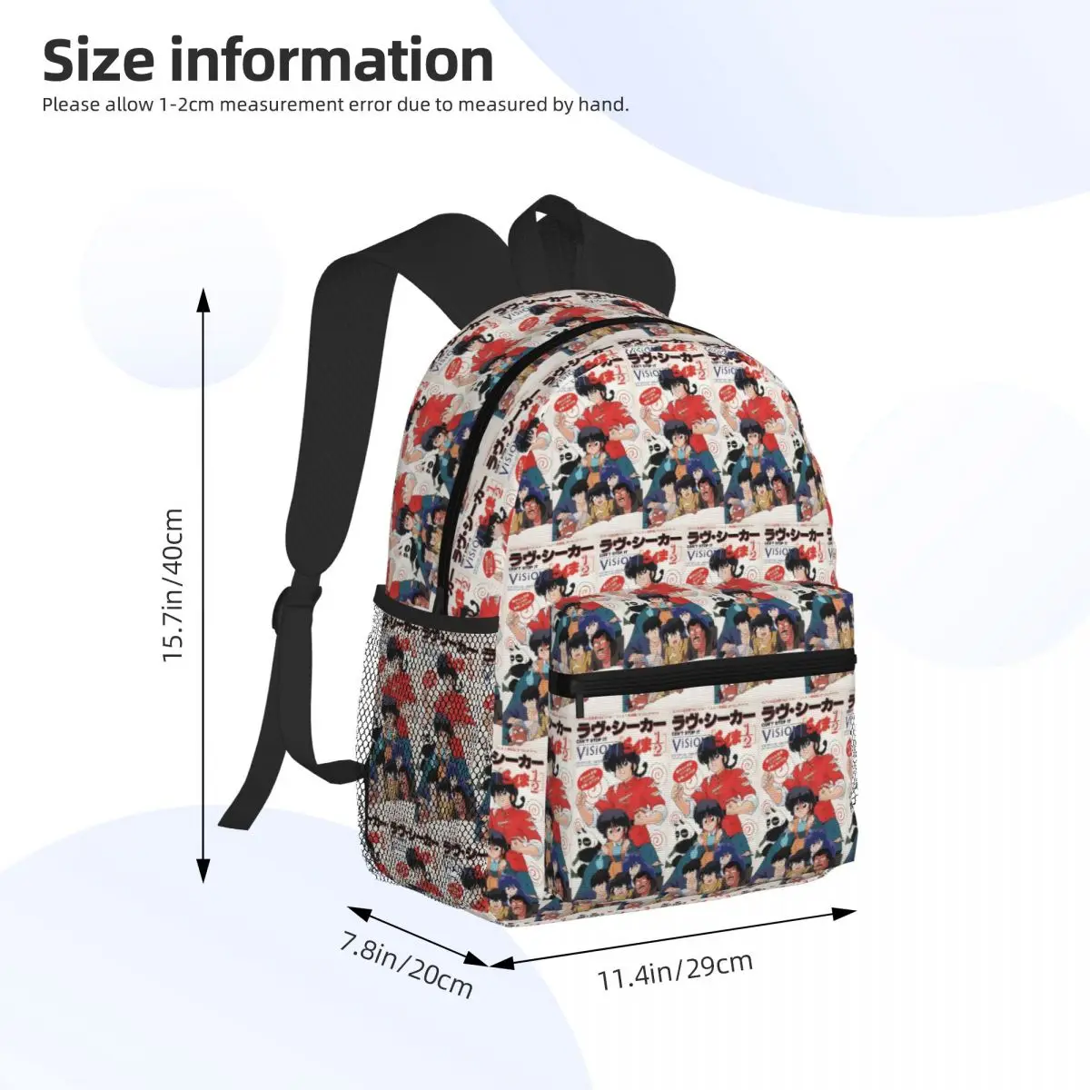 Ranma 1/2 Saotome Pig Girls Student Backpack School Bag Hiking Travel Daypack for Men Women Fashion Bookbag Shoulder Bags