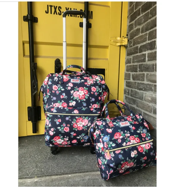 Women Rolling luggage Suitcase Travel Trolley Bag Wheels Wheeled backpack Carry On Hand Luggage Bag Trolley Luggage bag sets