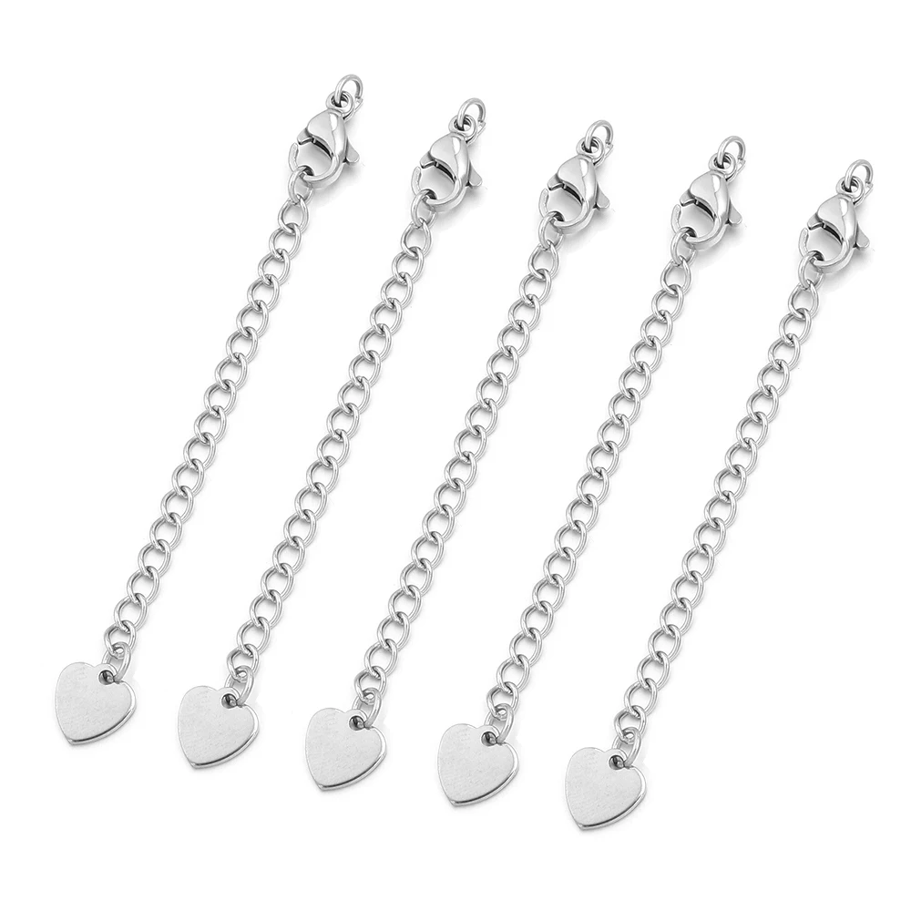5–10 Stück Edelstahl-Verlängerungsketten mit Karabinerverschlüssen, Schwanzketten-Verbinder für die Schmuckherstellung, DIY-Armbänder, Halsketten – Detail 15