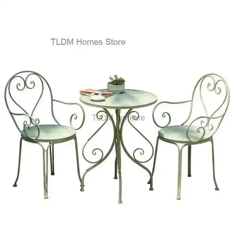 Iron Retro European Garden Furniture Sets Outdoor Courtyard Garden Balcony Table and Chair Set cafe Dining Table and Chairs Z