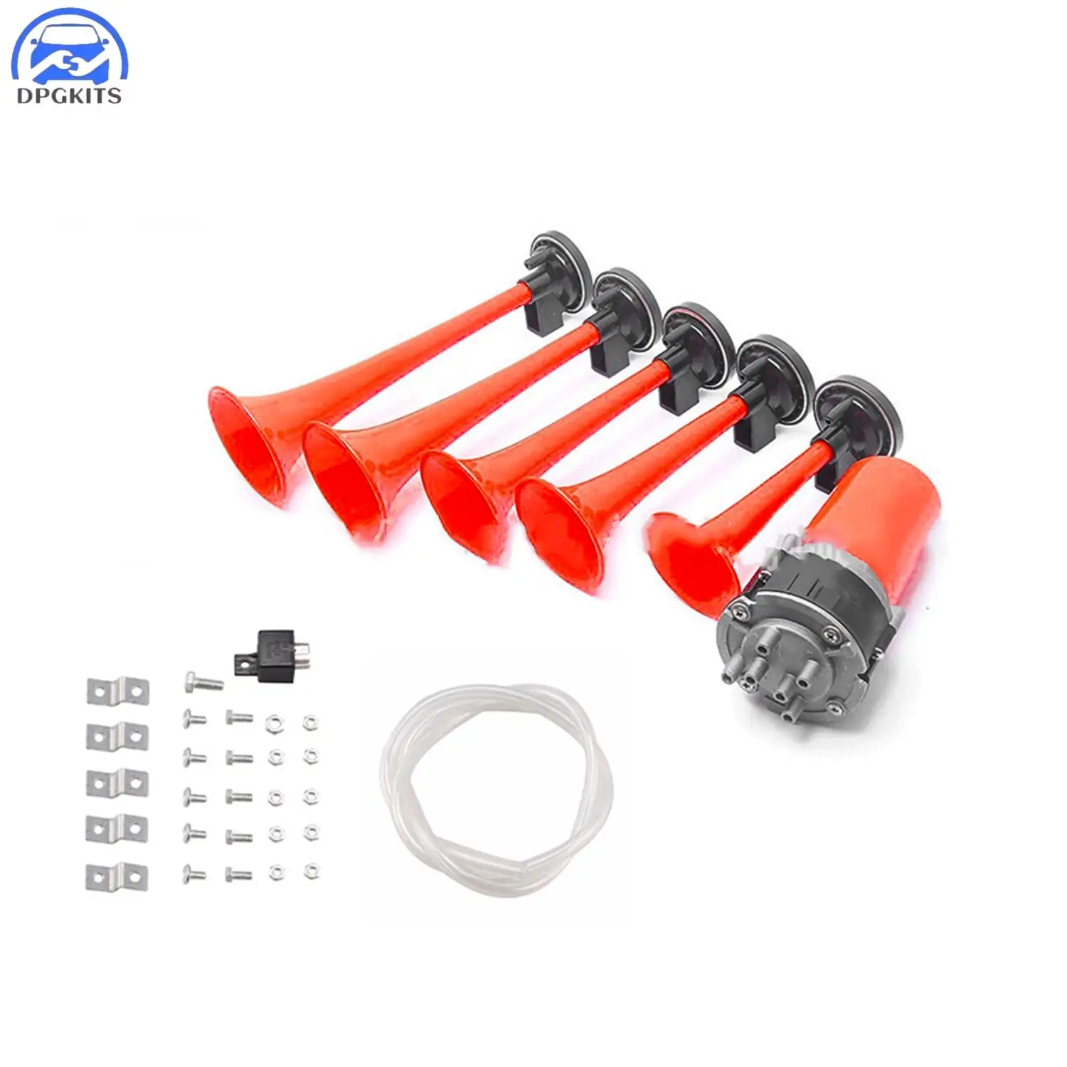 DPGKITS 12V Five Tube Music Air Horn Including Air Compressor Kit For Car Motorcycle ATV Accessories Dropshipping Wholesale