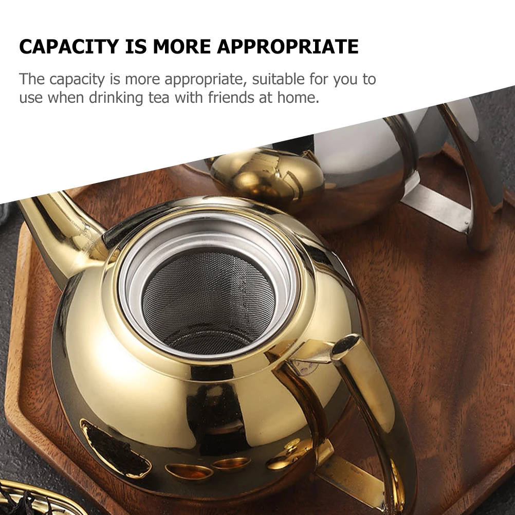 

1 Pcs Exquisite Stainless Steel Teapot Handled Tea Maker Perfect Tea Kettle for Loose Tea