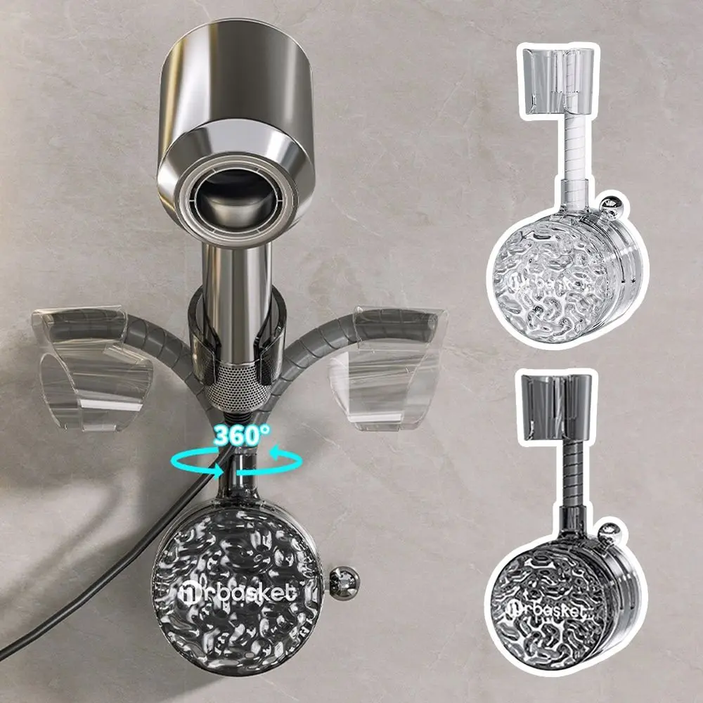 Movable Suction Cup Shower Head Holder Wall Mounted Stable Rotation Adjustable Nozzle Stand PC No Drill